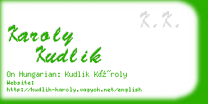 karoly kudlik business card